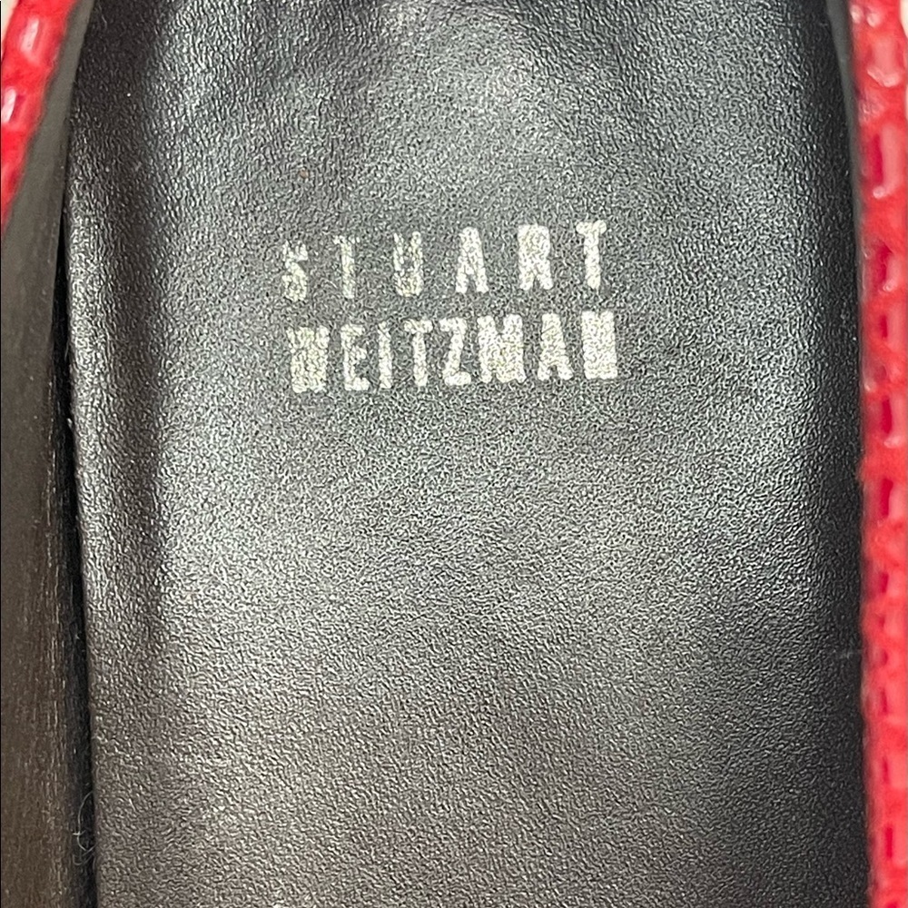 Stuart Weitzman Loafers Snake Skin Pattern Red Ombre bejewelled Sz 8M - Picture 6 of 12